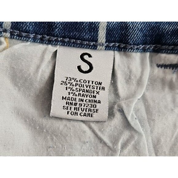 Almost Famous Overall Women's Size Small Striped Side Zip Med Wash ST# M53X-EF - Picture 7 of 16